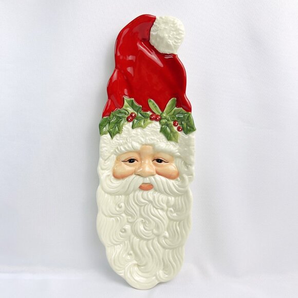 Fitz & Floyd Snack Therapy Christmas Holiday Santa Plate Platter 13” - Picture 3 of 8
